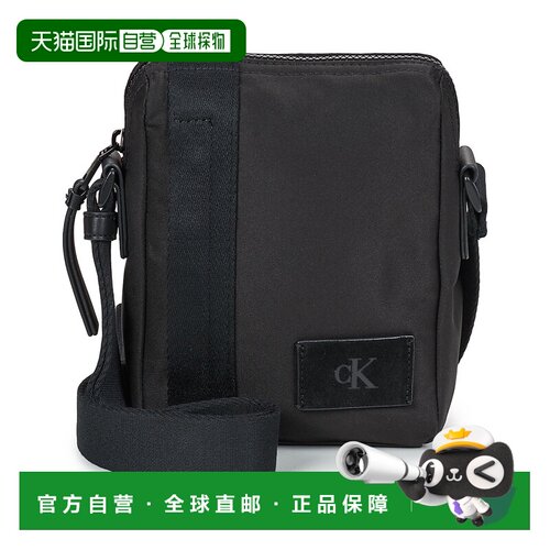 欧洲直邮Calvin Klein Jeans包男单肩小挎包黑色CANVAS MIX REPOR