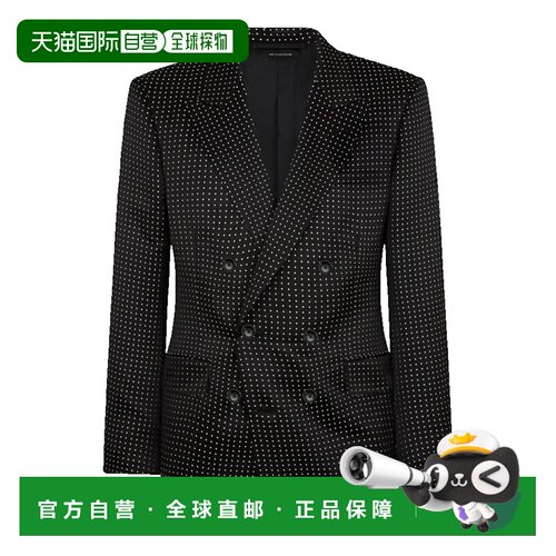 Tom Ford 汤姆 福特 男士 双排扣波尔卡圆点深紫【付后1h可退】
