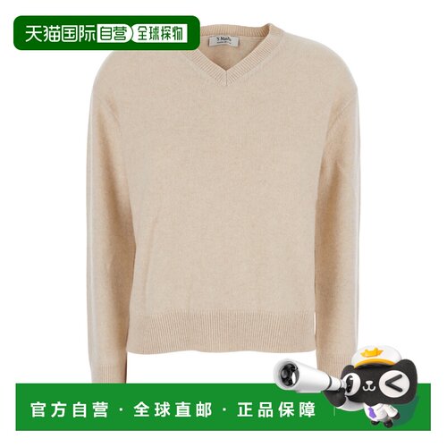 香港直邮'S Max Mara 女士 FATA for V领长袖毛衣(米黄色) 262936