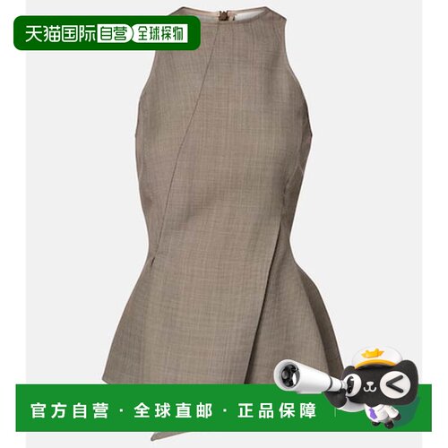1h可退 香港直邮magda butrym 女士 不对称收腰羊毛上衣 221426BE