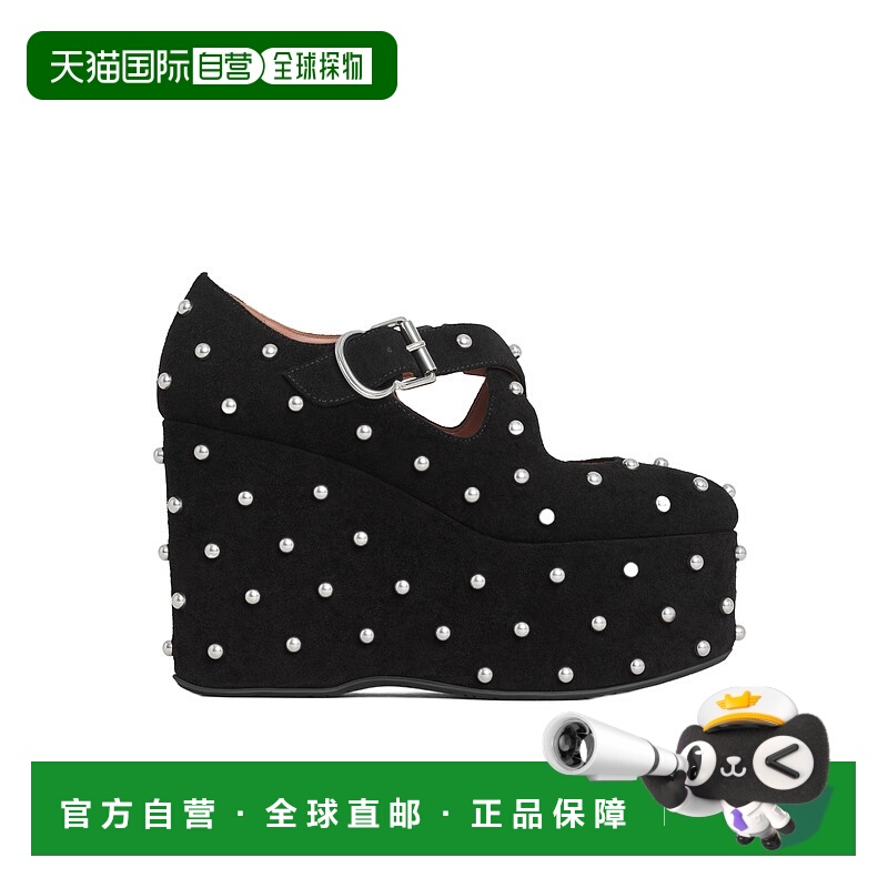 香港直邮Alaia 铆钉坡跟鞋 AA3E084CK284厚底女鞋单鞋松糕鞋高跟