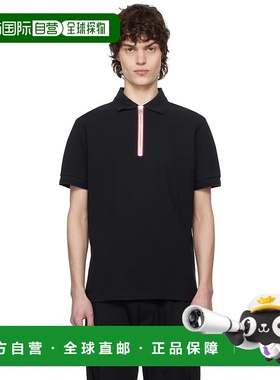 香港直邮Moncler 盟可睐 男士 海军蓝 Tricolour Trim Cotton Piq
