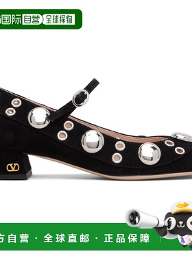 香港直邮valentino 华伦天奴 女士 黑色 Nellcôte 玛丽珍鞋 7W0S0