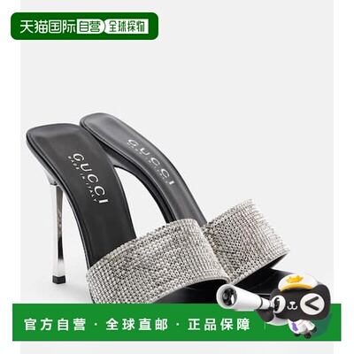 1h可退 香港直邮Gucci 古驰 女士 Bombshell 120 精饰绸缎凉拖