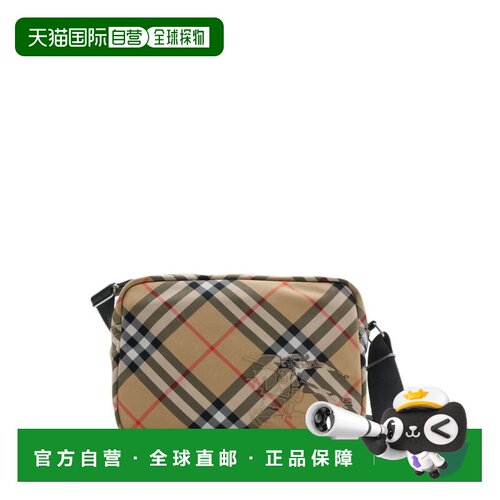香港直邮Burberry 巴宝莉 男士 格纹单肩包斜挎包 8091320新款