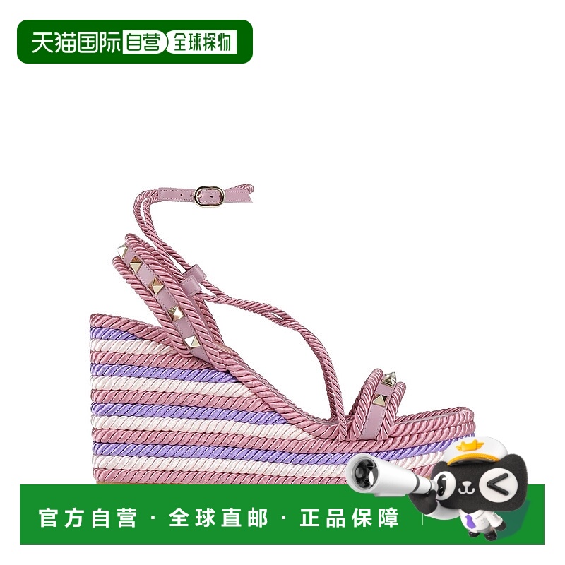 香港直邮valentino 华伦天奴 女士 帆布面凉鞋 pink粉色 舒适时尚