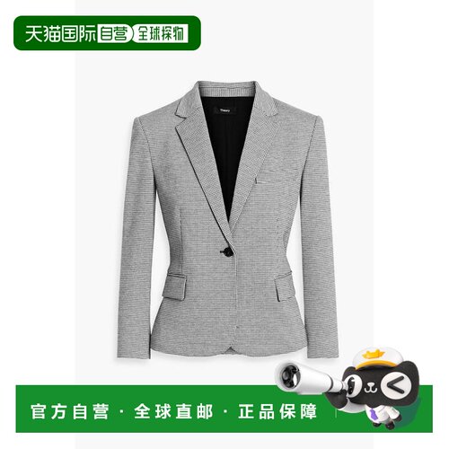 香港直邮THEORY 希尔瑞 女士 千鸟格提花针织西装外套 N0725102BL