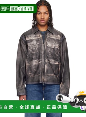 1h可退 香港直邮Diesel 迪赛 男士 黑色 L-Mayer 皮革夹克 A18533
