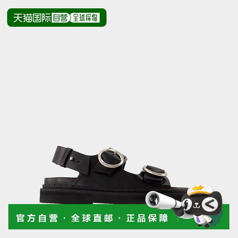 1h可退 香港直邮Ami Paris 男士 搭扣凉鞋 USV303AL0097 black黑