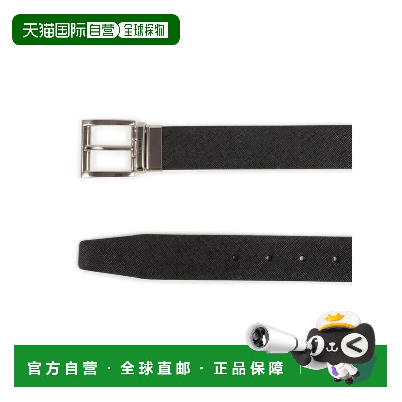1h可退 香港直邮PRADA 男士腰带 2CC004053F0XCR CO 黑色 Saffian