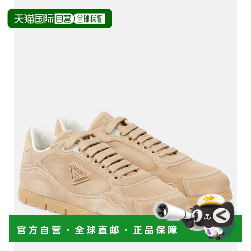 1h可退 香港直邮Prada 普拉达 女士 登山绒面革运动鞋 beige米色