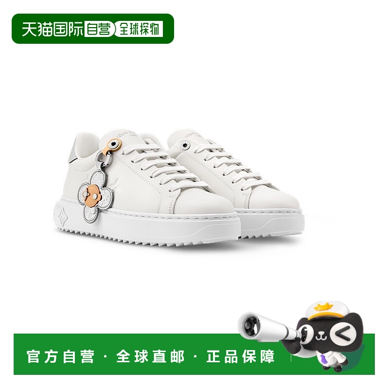 自营1h可退 欧洲直邮LV路易威登 Time Out女士白色小牛皮老花图案