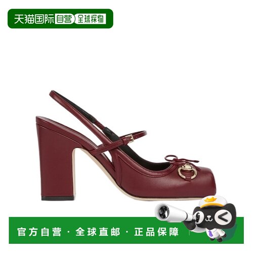 1h可退 香港直邮Gucci 马衔扣后系带高跟鞋 850327AAFK1古驰