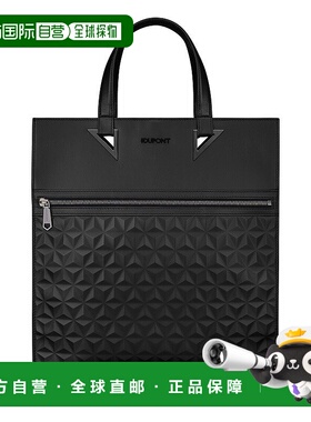 自营欧洲直邮S.T.Dupont法国都彭 APEX男士黑色小牛皮手提包