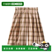 格纹褶裥棉质长裤 1h可退 女童 Bermuda 香港直邮Burberry 巴宝莉