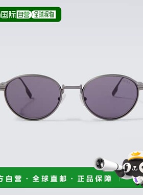 1h可退 香港直邮zegna 杰尼亚 男士 圆形太阳眼镜 grey灰色 舒适