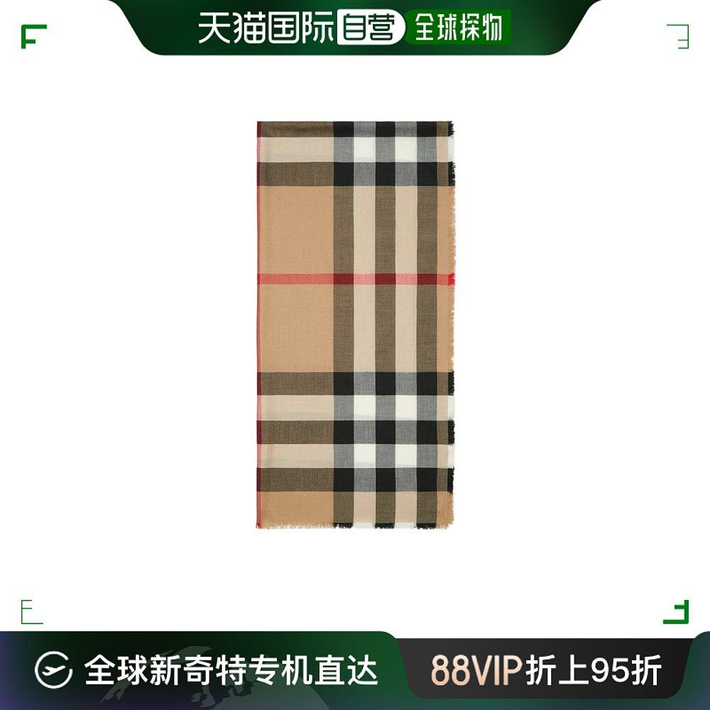 【99新未使用】香港直邮burberry 巴宝莉 男士 格纹羊绒围巾 8083