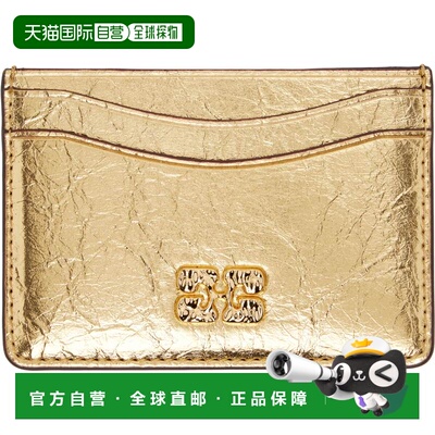 1h可退 香港直邮GANNI 甘尼 女士 金色 Bou Metallic 卡包 B30100
