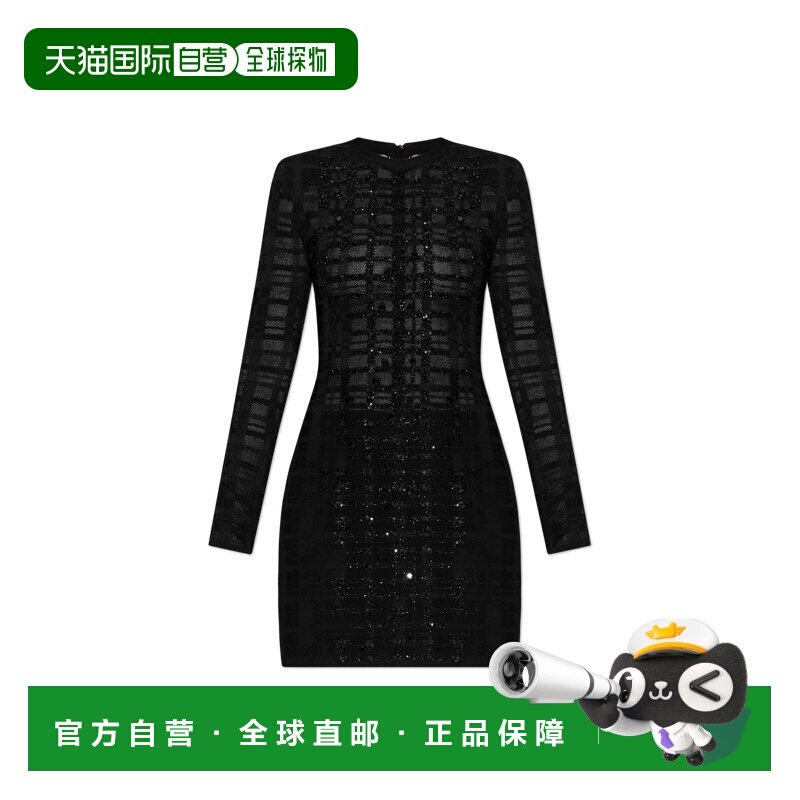 1h可退 香港直邮BALMAIN 女士连衣裙 GF1R801236KJ0PA SS2026 黑