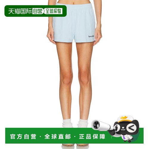 香港直邮SPORTY & RICH 女士 Serif 徽标刺绣迪斯科短裤 SH037753