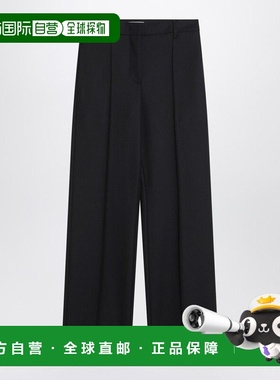1h可退 香港直邮Prada 普拉达 女士 蓝色羊毛宽松裤子 P263JOOO16