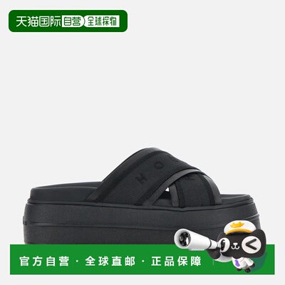 自营欧洲直邮Hogan Skyscraper黑色凉鞋厚底