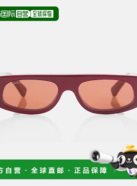 香港直邮Gucci 古驰 女士 徽标矩形太阳眼镜 red红色 舒适时尚