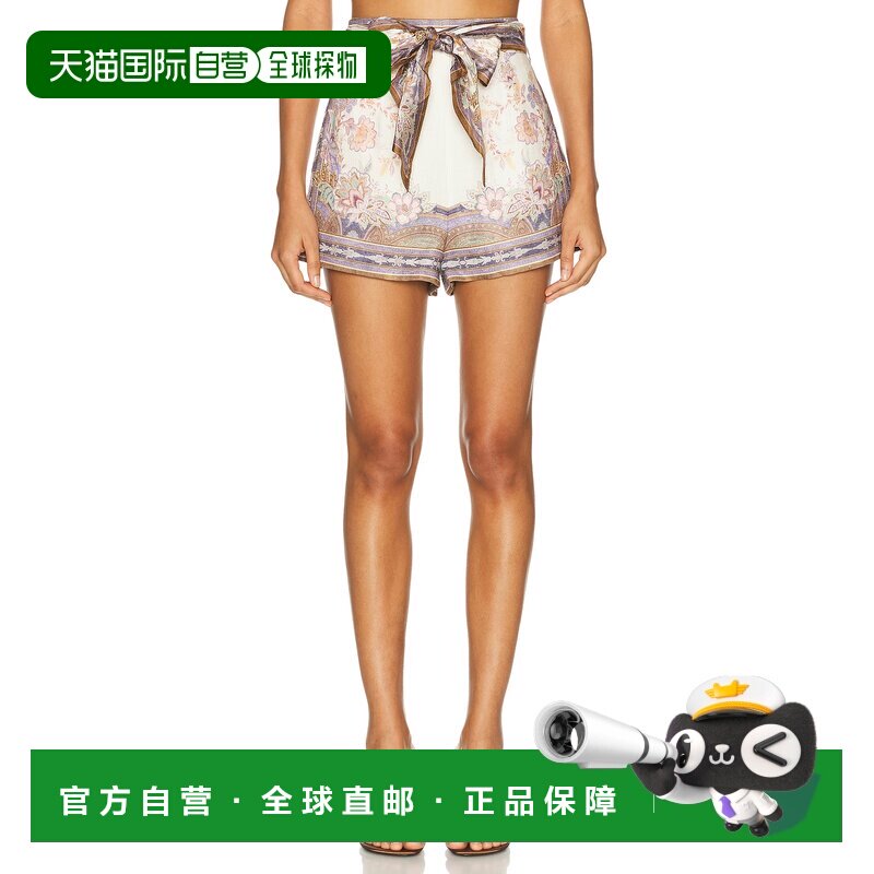 香港直邮ZIMMERMANN 女士 Luna 围巾领打结领短裤 5214AS261女装