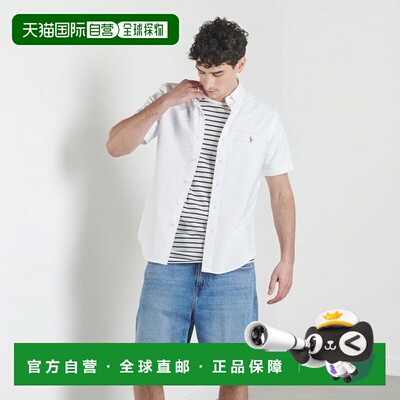 欧洲直邮Polo Ralph Lauren拉夫劳伦衣服男短袖衬衫白色CHEMISE C