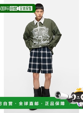 自营欧洲直邮Acne Studios FW25复古绿色棉弗洛拉加坦印花长袖T恤