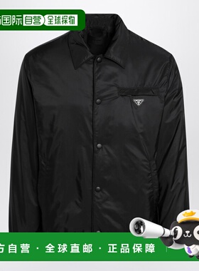 1h可退 香港直邮Prada 普拉达 男士 RENYLON 黑色宽身束腰夹克 SG