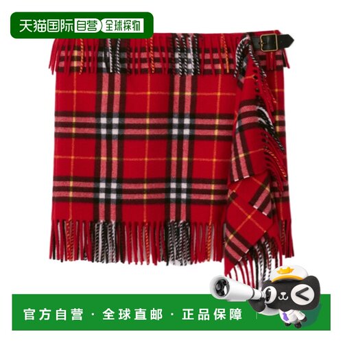 1h可退 香港直邮BURBERRY/博柏利 女士 格纹围巾半裙 25SSa字裙