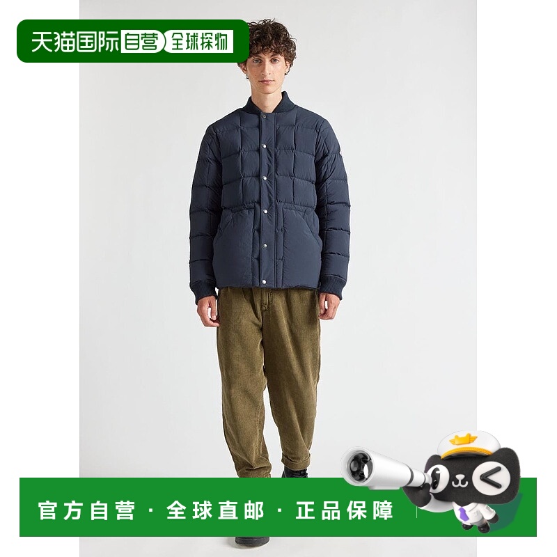 自营欧洲直邮Pyrenex Flight 男士羽绒服 深蓝色方格绗缝