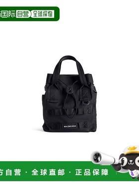 自营欧洲直邮Balenciaga巴黎世家 Army男士黑色品牌贴标小号托特