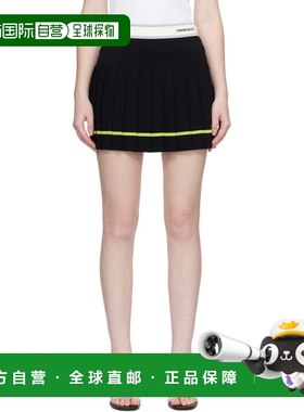 1h可退 香港直邮Casablanca 女士 黑色 Striped Pleated 短裙 WSP