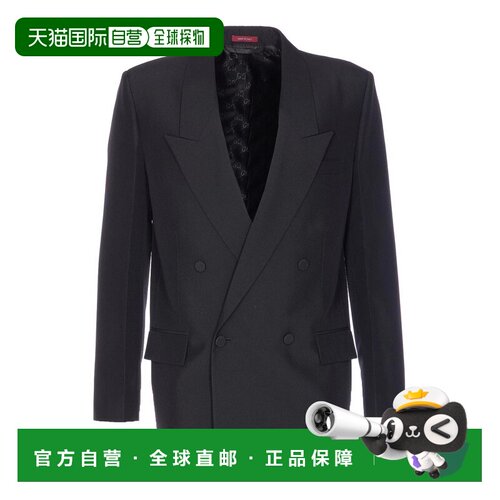 1h可退 欧洲直邮GUCCI 男士西服 849881Z7AYA1000 AW2025 黑色 双