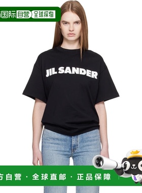 香港直邮Jil Sander 吉尔 桑达 女士 黑色徽标 T 恤 J02GC0140J20