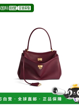 欧洲直邮BALENCIAGA（2025 年新品）女式小号 Rodeo 深酒红色手提
