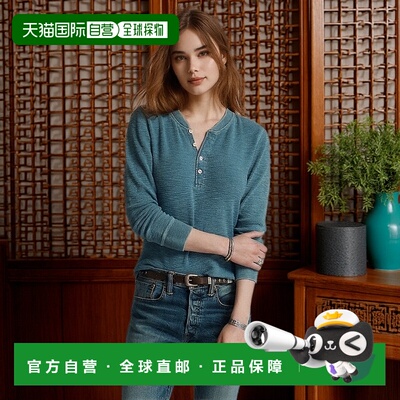 自营欧洲直邮RalphLauren拉夫劳伦 RRL蜂巢棉突尼斯领T恤上衣