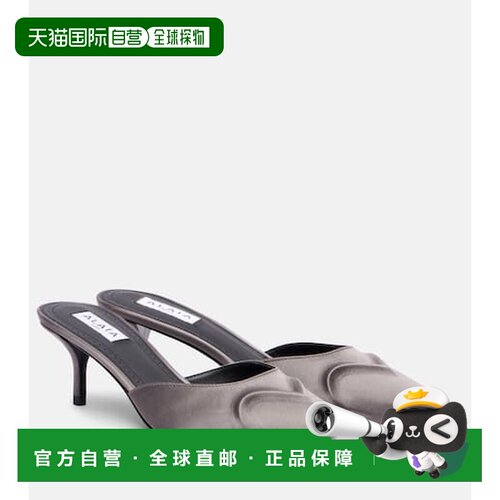 1h可退 香港直邮Alaia 女士 Le Cœur 3D 55 绸缎凉拖 grey灰色 舒