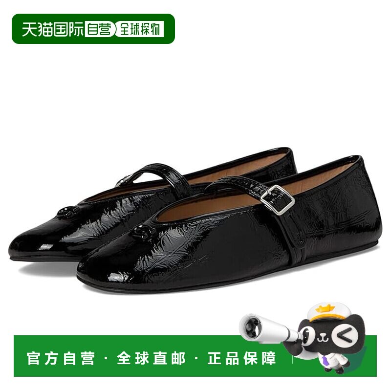 1h可退 香港直邮Coach 蔻驰 女士 C 雕刻褶皱漆皮柔软玛丽珍平底