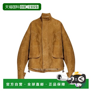 1h可退 香港直邮The Attico 女士 黄褐色绒面革飞行员夹克 260WCB
