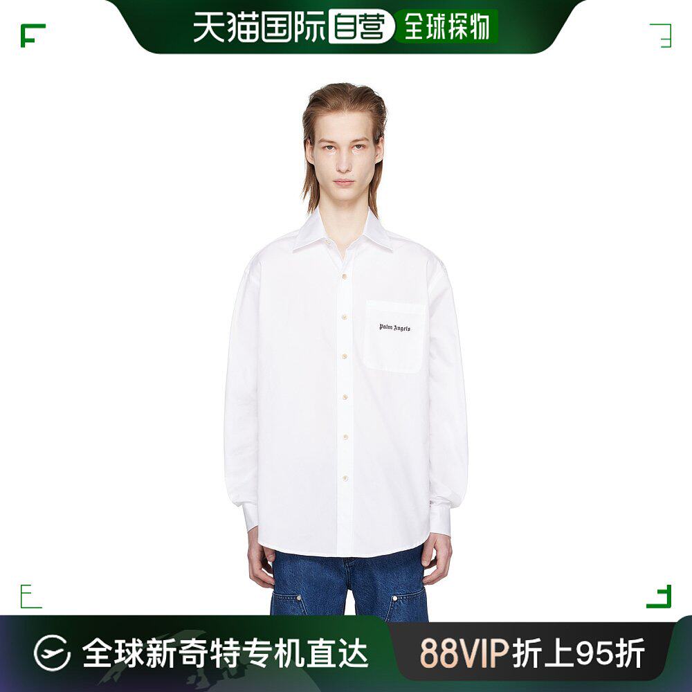 香港直邮palm angels 棕榈天使 男士 logo刺绣衬衫 pmge024s24fab