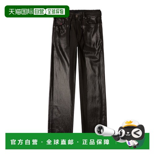 1h可退 香港直邮DIESEL 男士皮裤 A17867068VD02 SS2026 黑色 宽