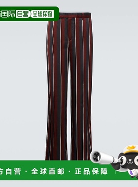 香港直邮Versace 范思哲 男士 crêpe 高腰条纹直筒长裤 001180