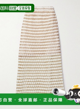 1h可退 香港直邮ZIMMERMANN 女士 Tallow 条纹钩花棉混纺中长半身