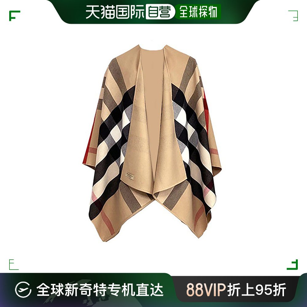 【99新未使用】欧洲直邮BURBERRY/博柏利女士羊毛驼色简约时尚舒