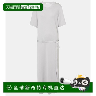 blue蓝色 1h可退 香港直邮Lemaire 女士 束带棉质针织中长连衣裙