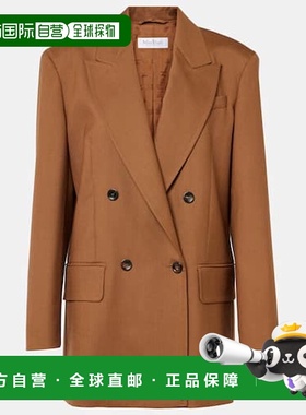 香港直邮MaxMara 麦斯玛拉 女士 Palanca 羊毛真丝混纺西装外套