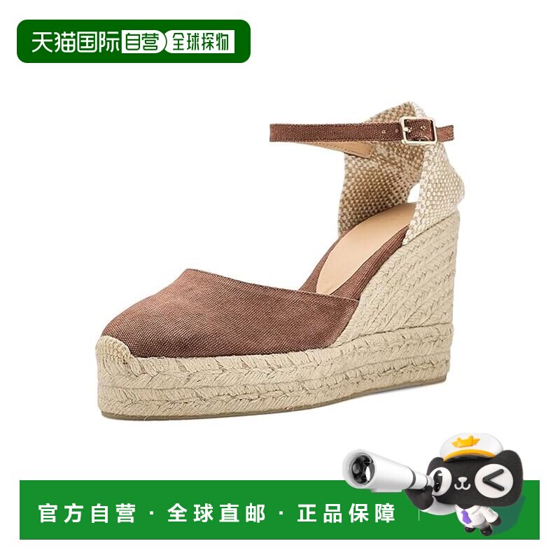 美国直邮CastaÑer 女士 Carol 80 mm 坡跟麻底鞋